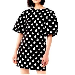 NEW w/TAGS Kate Spade New York Apple Toss Black & White Taxi Dress Size 0
